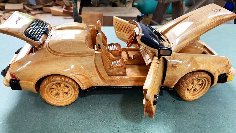 fabulous!  This beautiful looking Porsche car made of wood, you will also believe after seeing the VIDEO